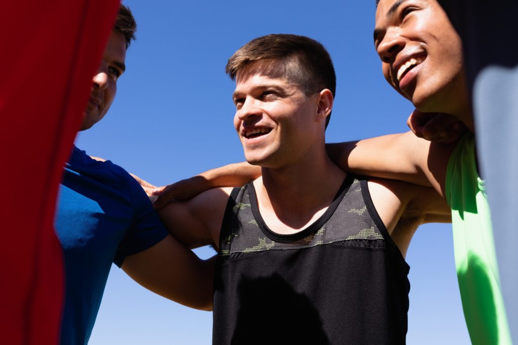 Men motivating for sport